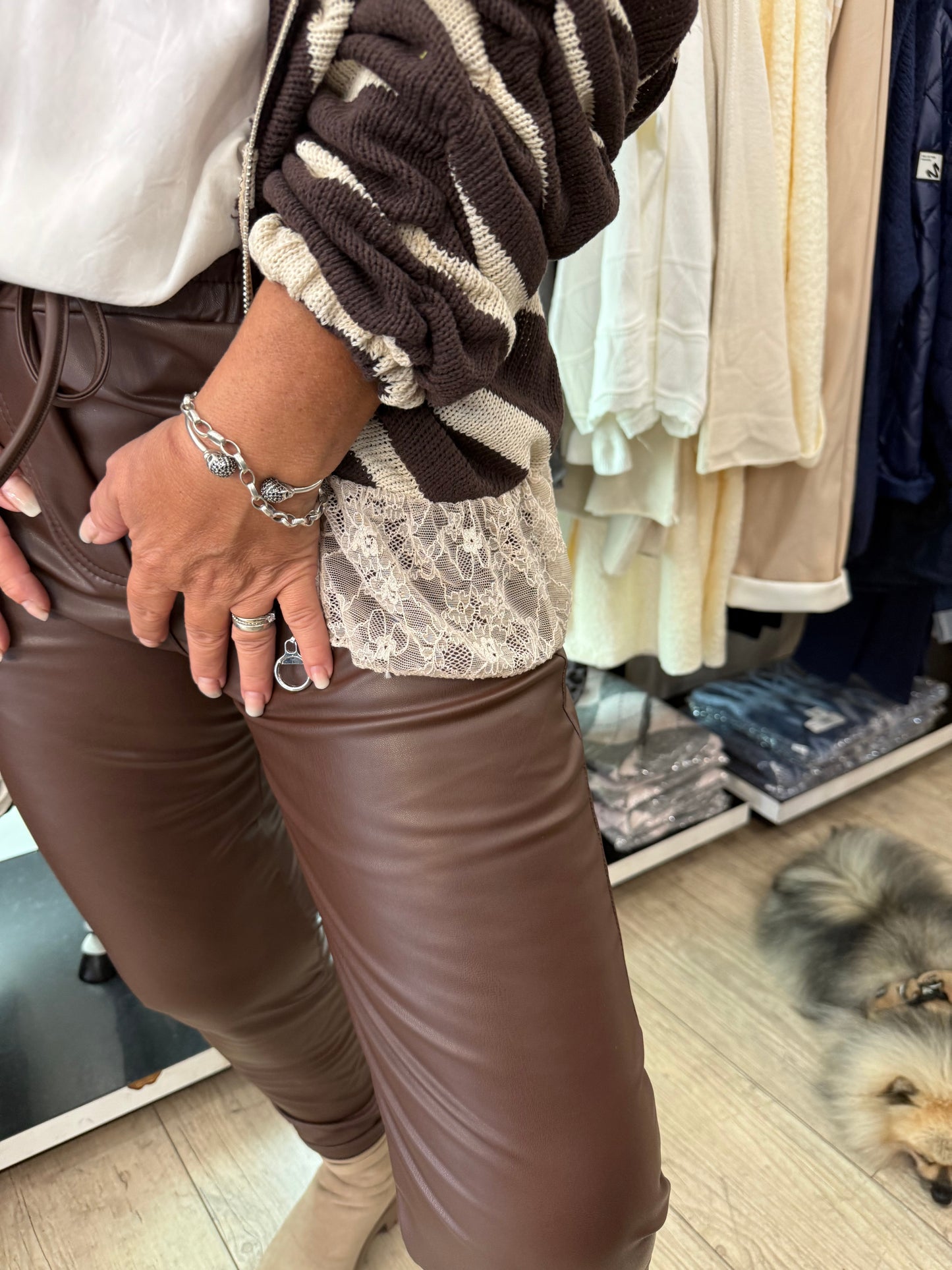 Gilet rayé choco