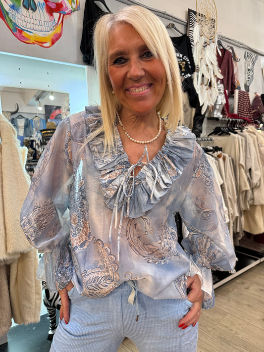 Tunique froufrou ciel