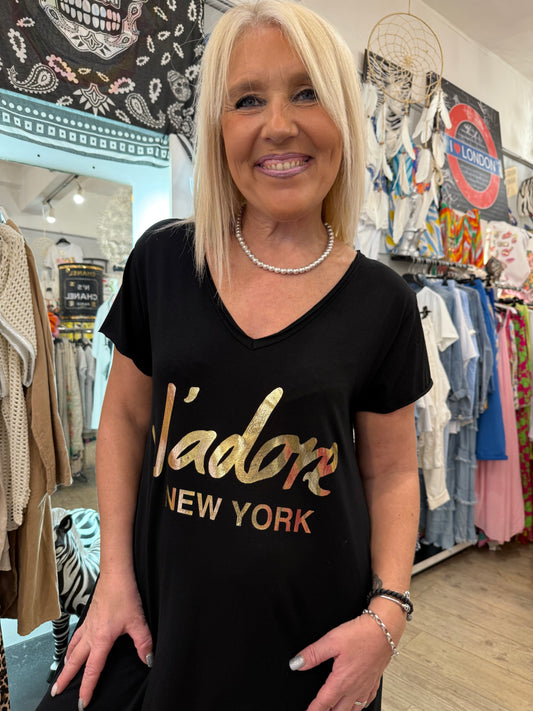 Robe t shirt j adore NY noire
