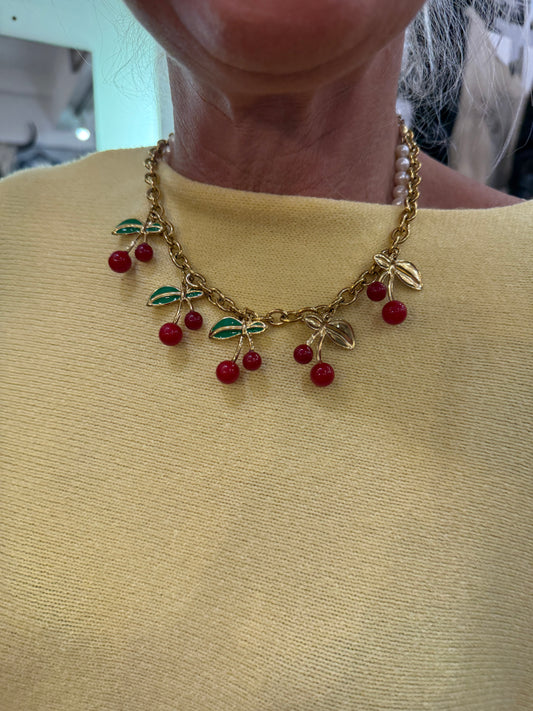 Sautoir cerise