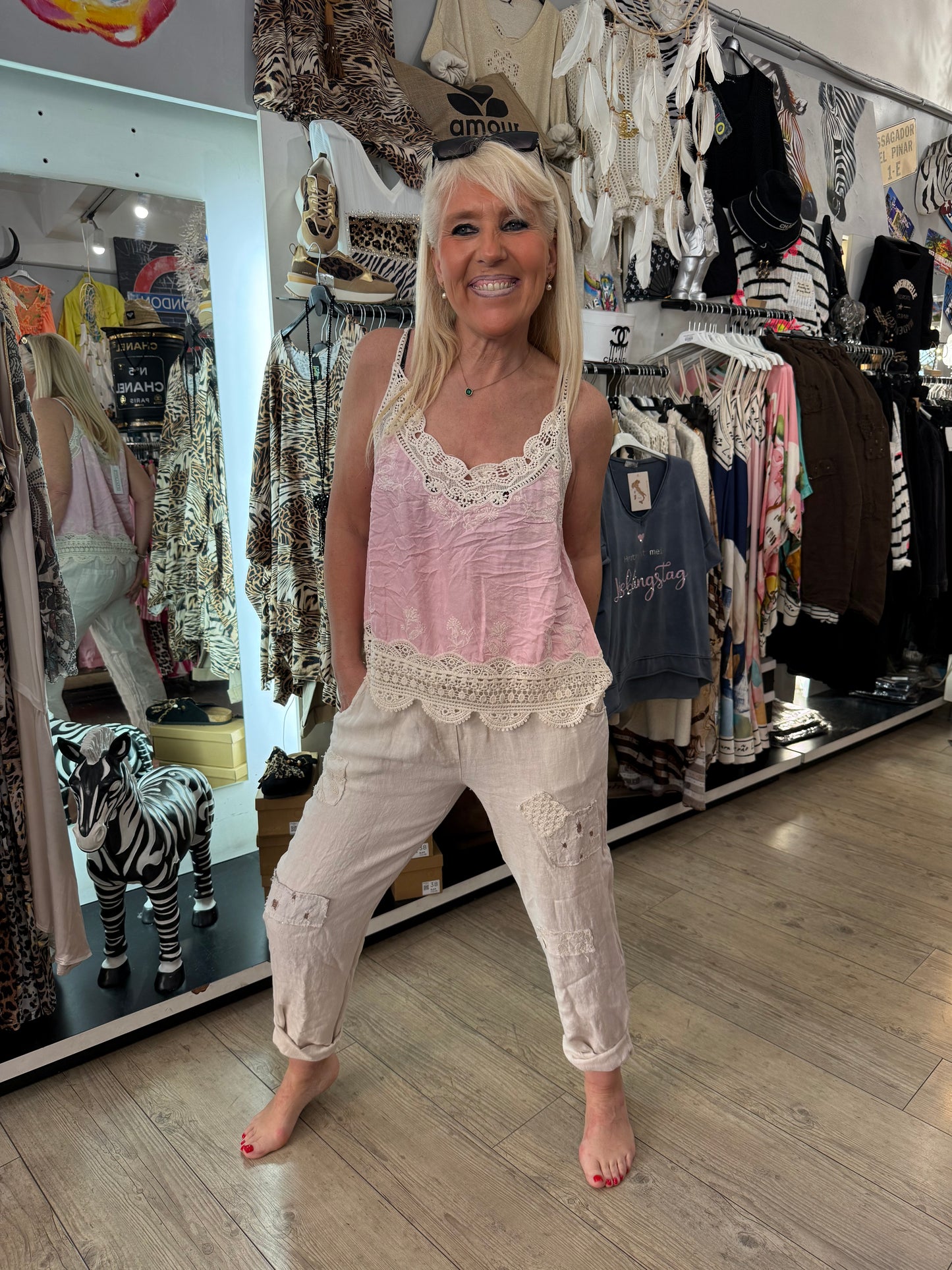 Top dentelle Lexy rose
