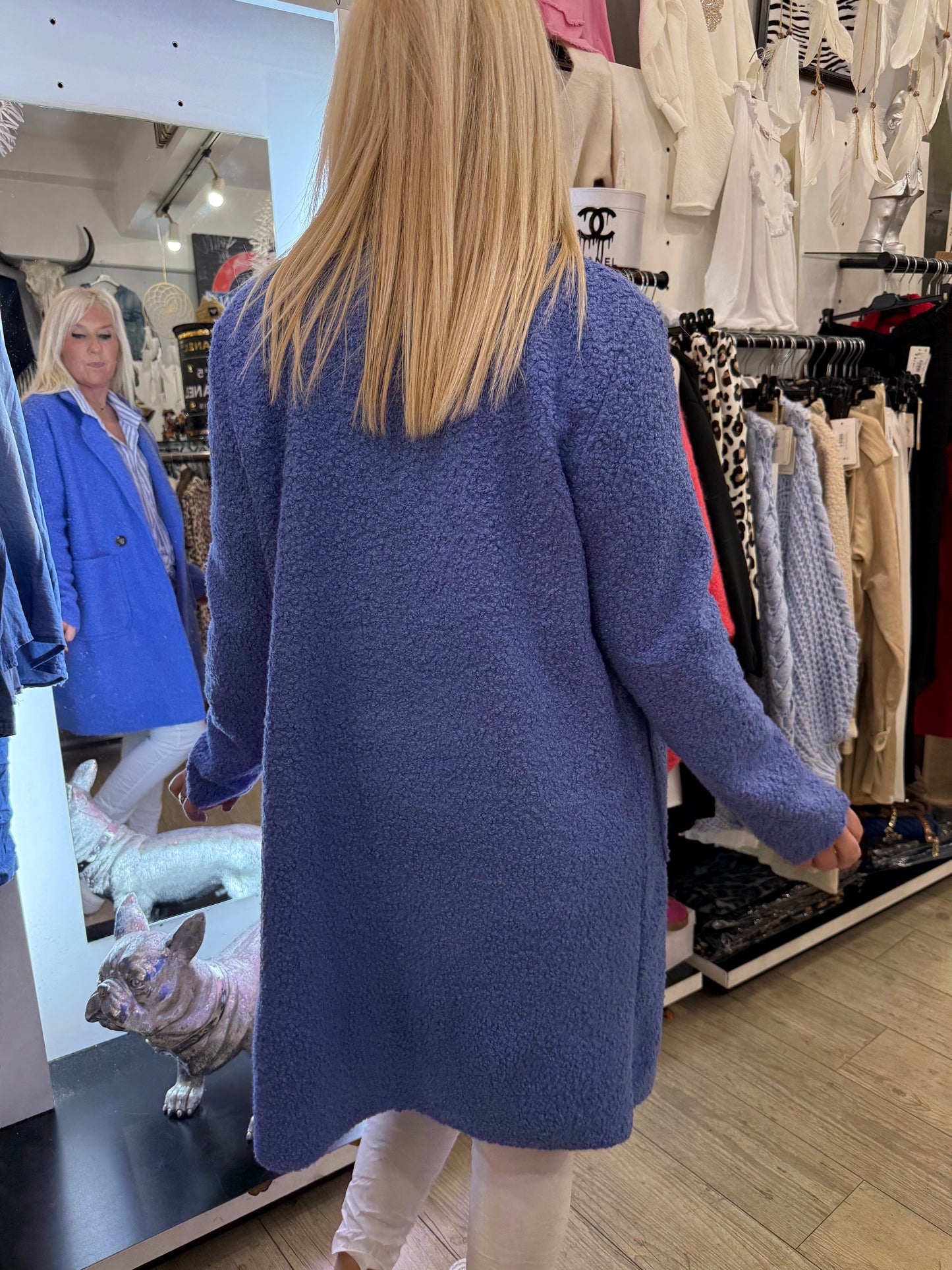 Manteau bouclette bleu