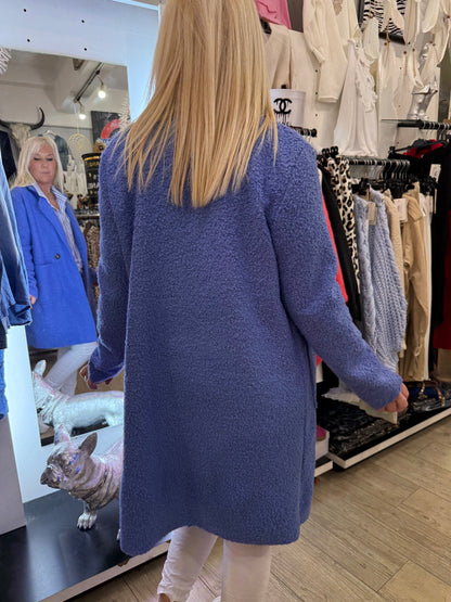Manteau bouclette bleu