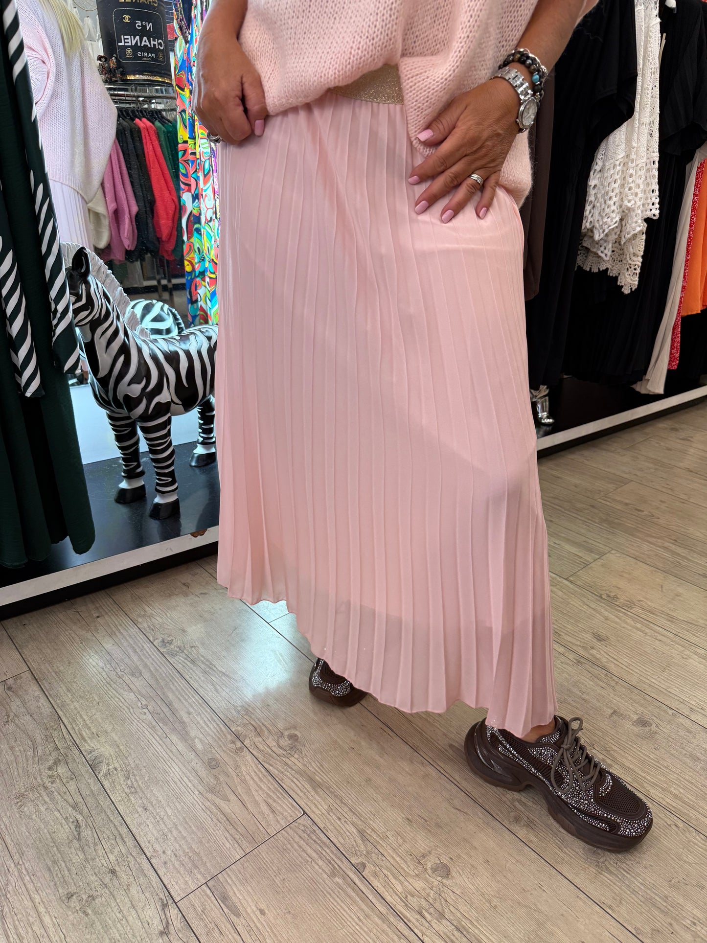 Jupe plissée rose