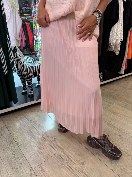 Jupe plissée rose