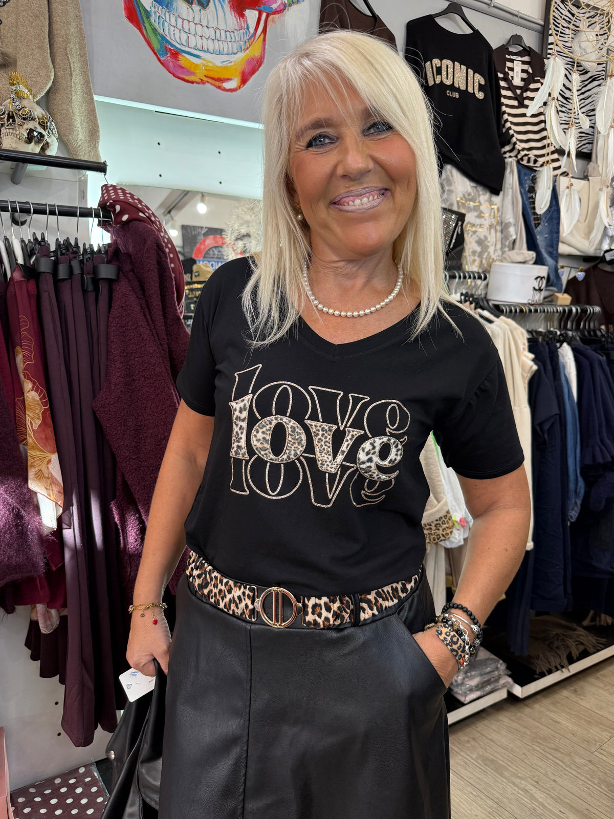T shirt love noir