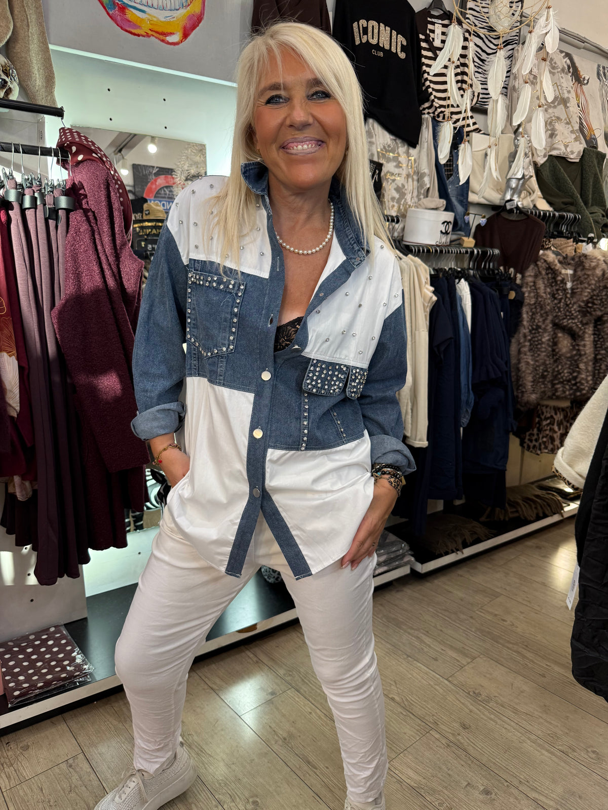 Tunique strass jean