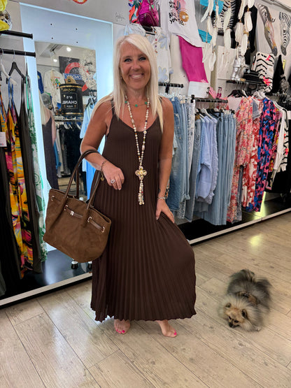 Robe plissée choco
