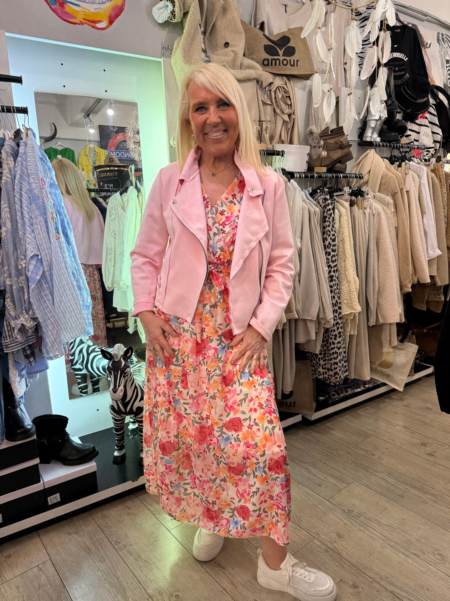 Veste perfecto rose Emilie