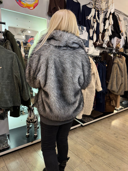 Veste renard argenté