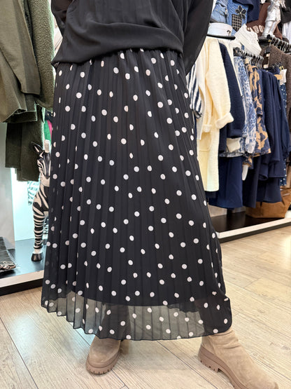 Jupe noire pois blanc