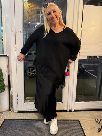 Pull dentelle noir