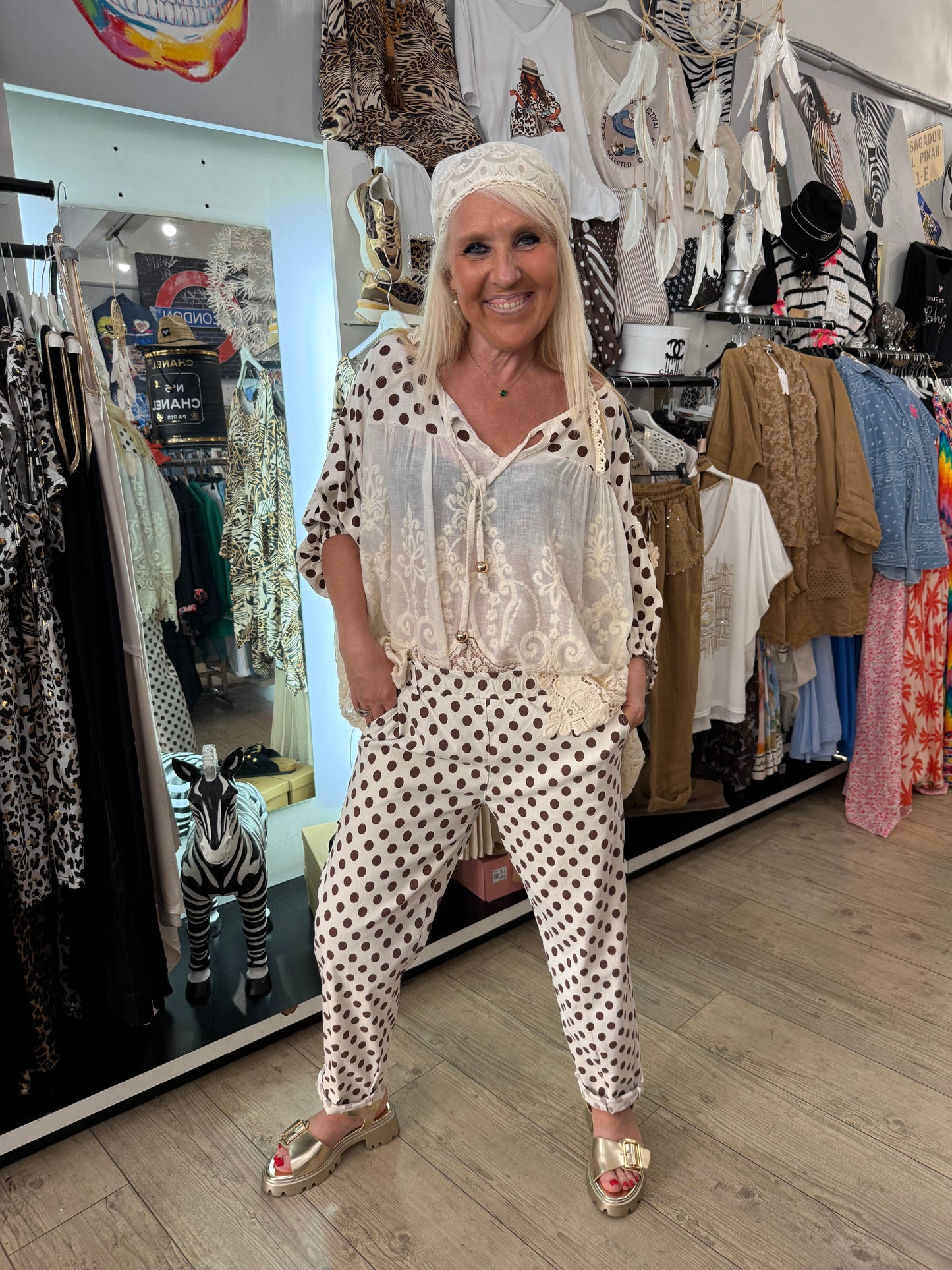Pantalon pois gde taille