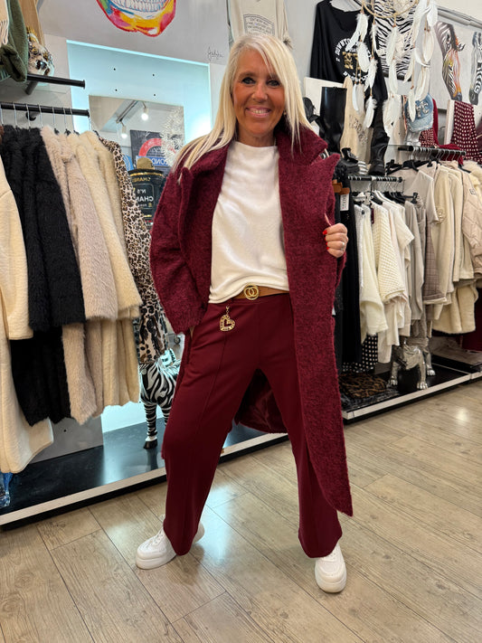 Manteau oversize bordeaux