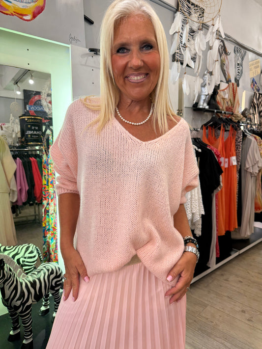 Pull chouchou rose tendre