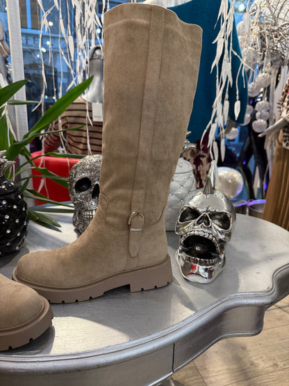 Boots bottes beige boucle