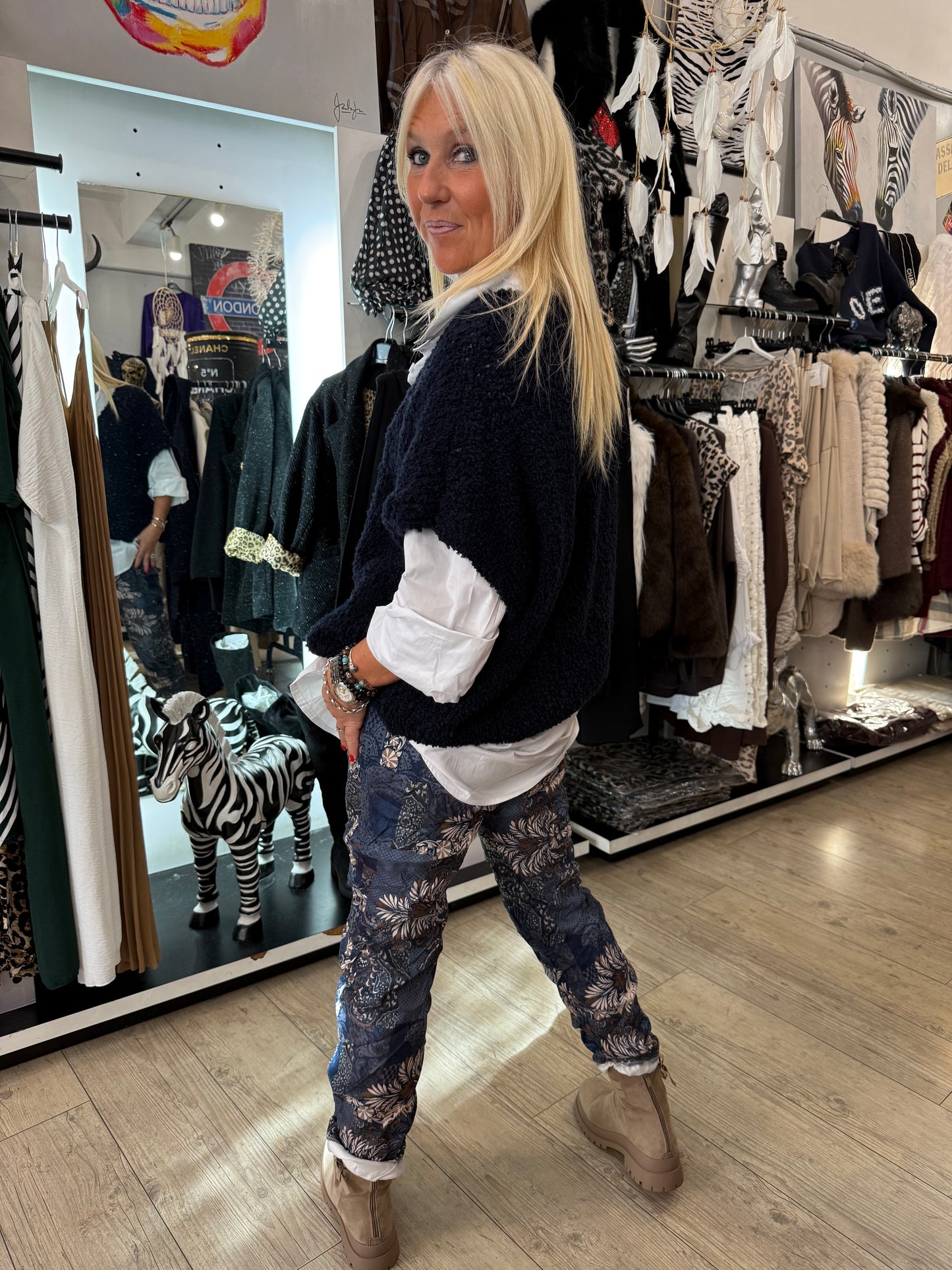 Gilet marine oversize