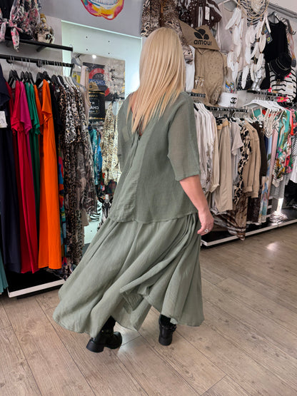 Robe églantine kaki  +filet