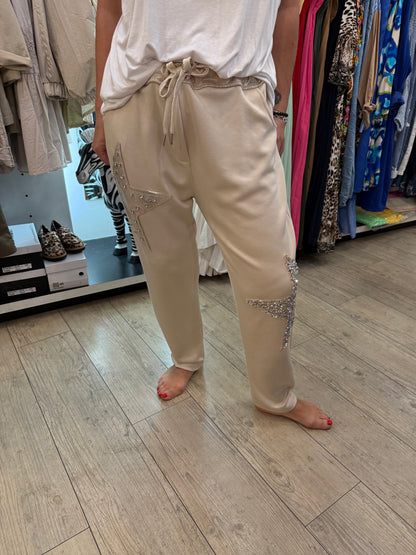 Pantalon étoile jambe or