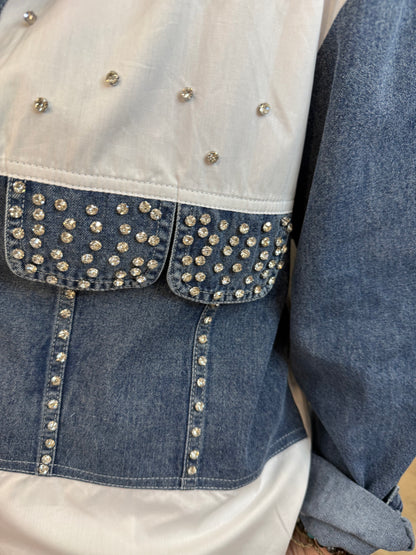 Tunique strass jean