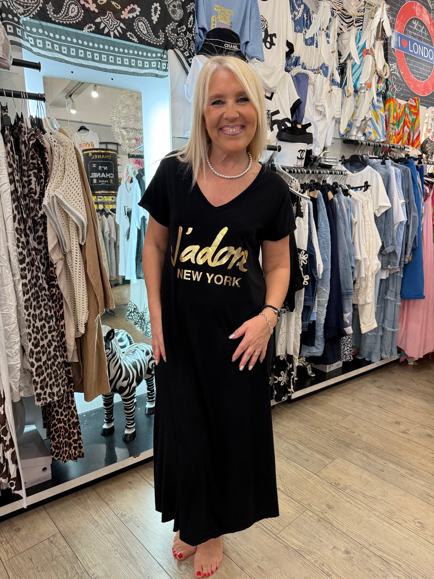Robe t shirt j adore NY noire