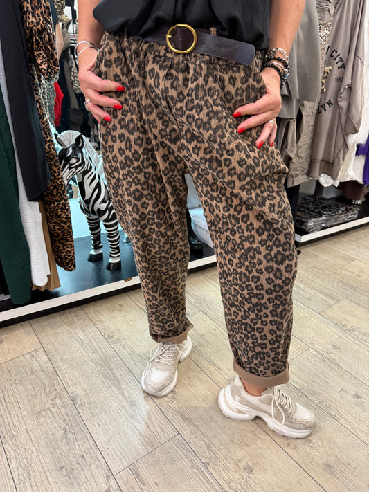 Pantalon velour Leo camel