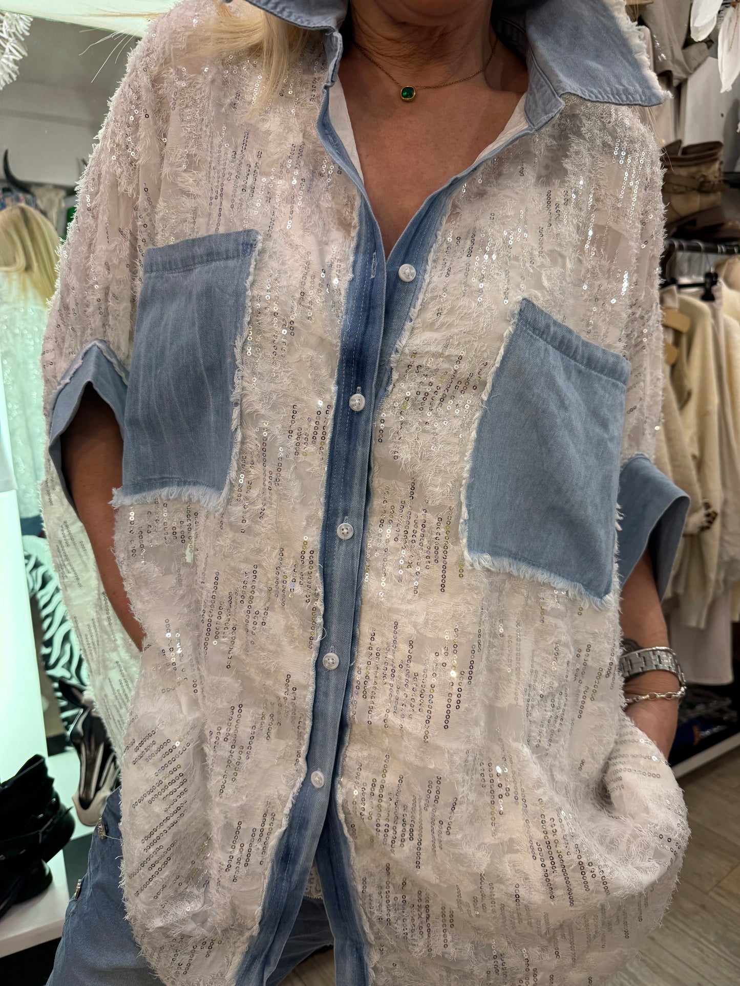 Chemise blanche poche jean