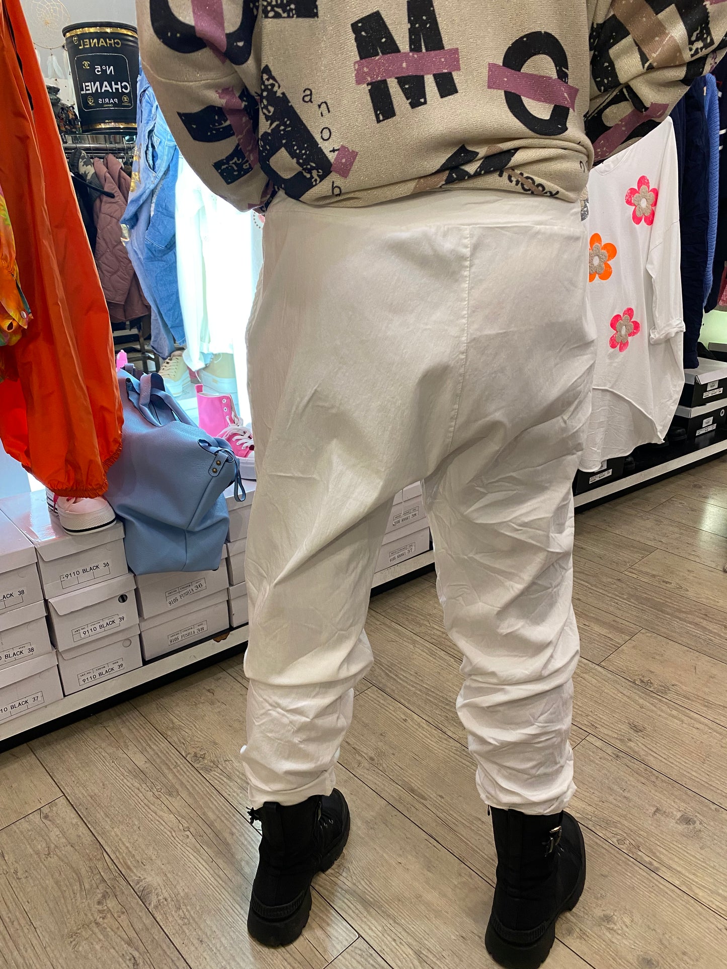 Pantalon gde taille blanc