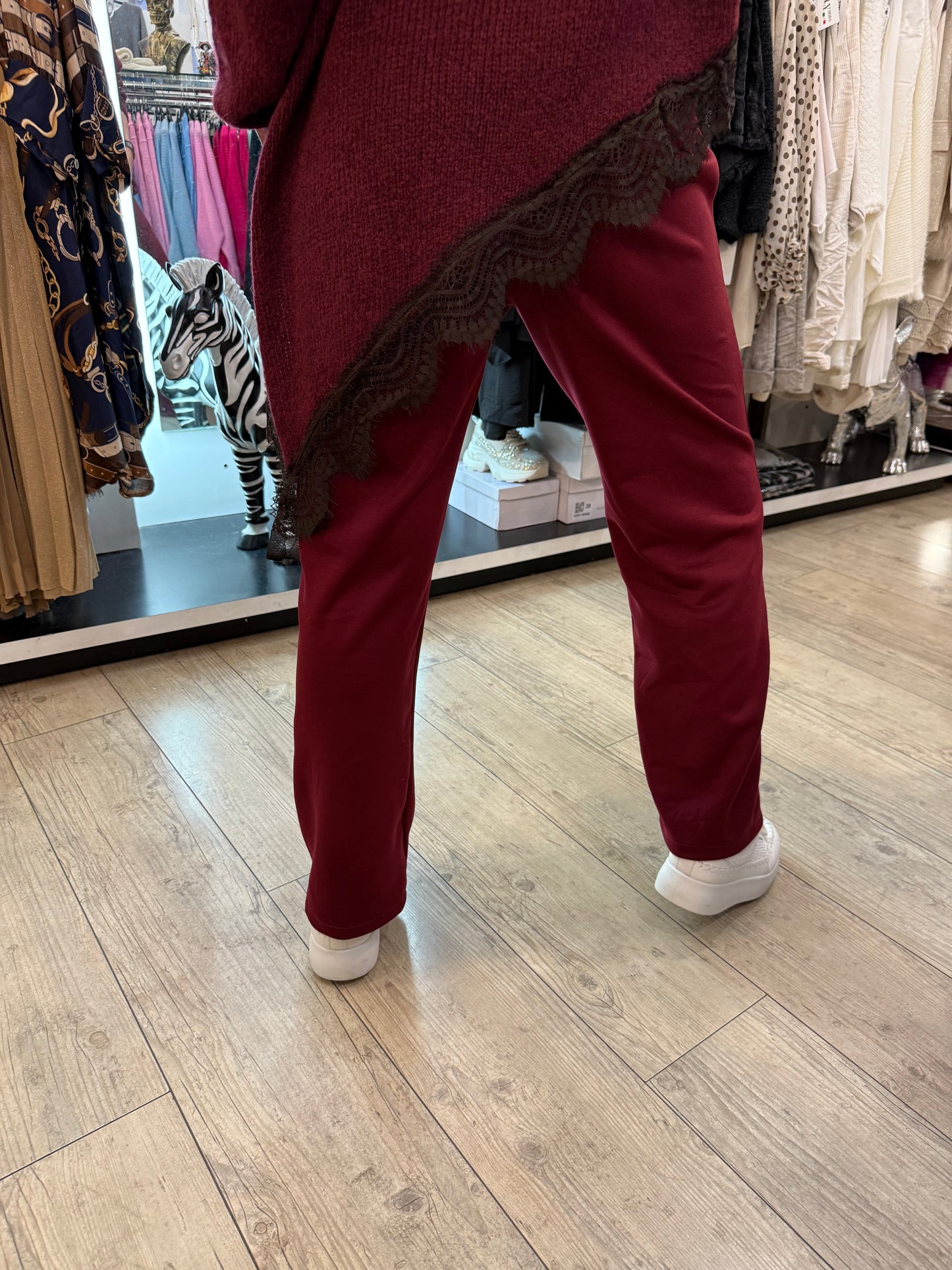 Pantalon couronne bordeaux