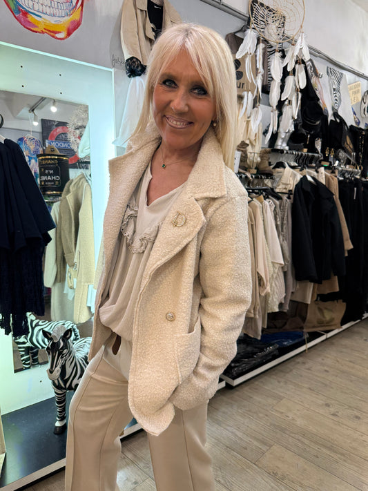 Veste bouclette beige