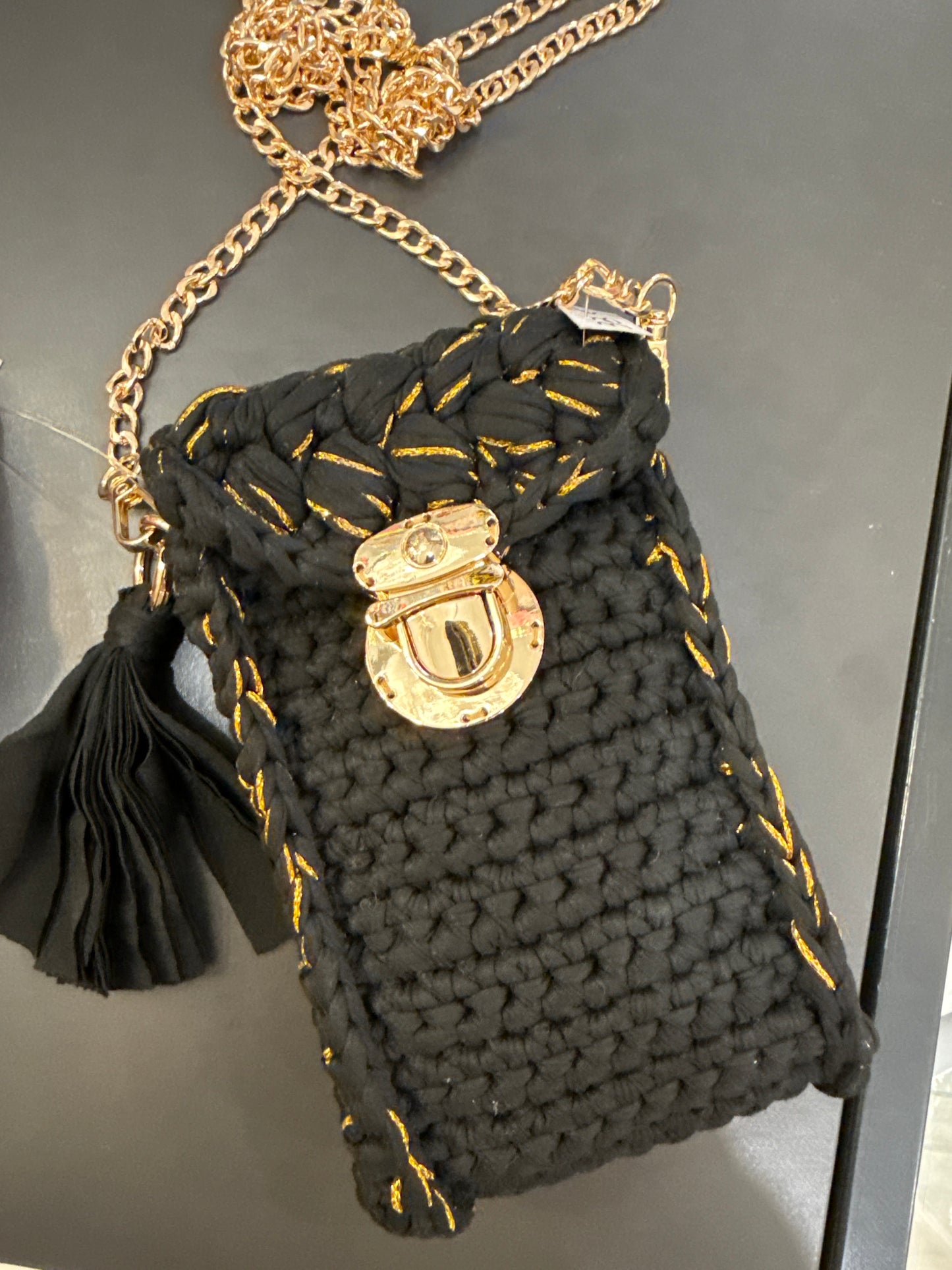 Sac crochet noir