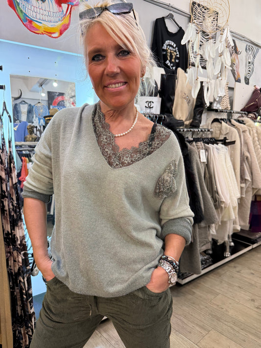 Pull la merveille kaki