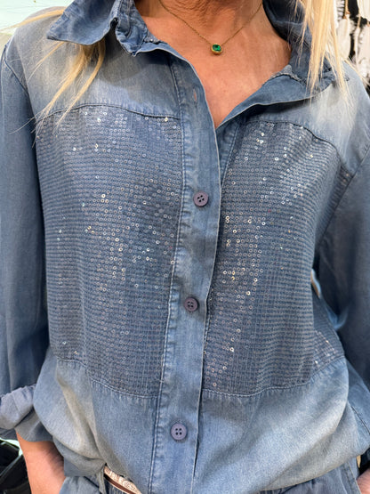Tunique sequins tencel