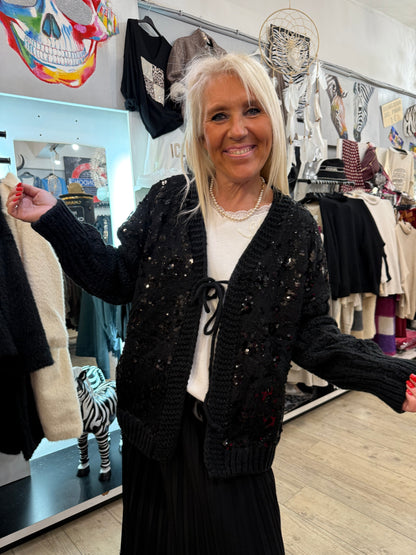 Gilet noir paillettes