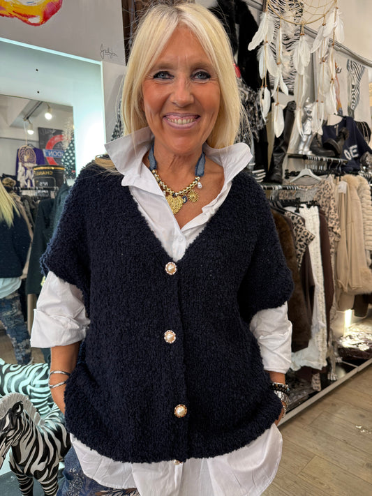 Gilet marine oversize