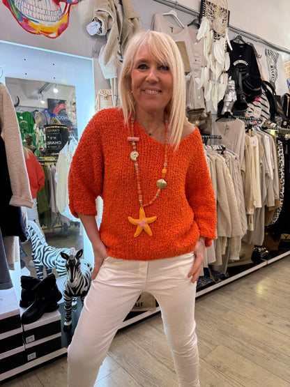 Pull bouclette orange