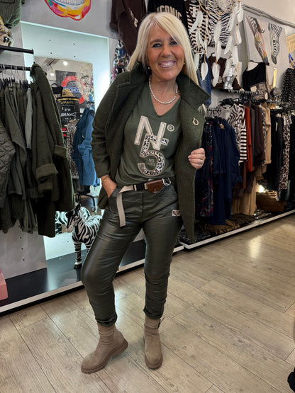 Veste bouclette kaki
