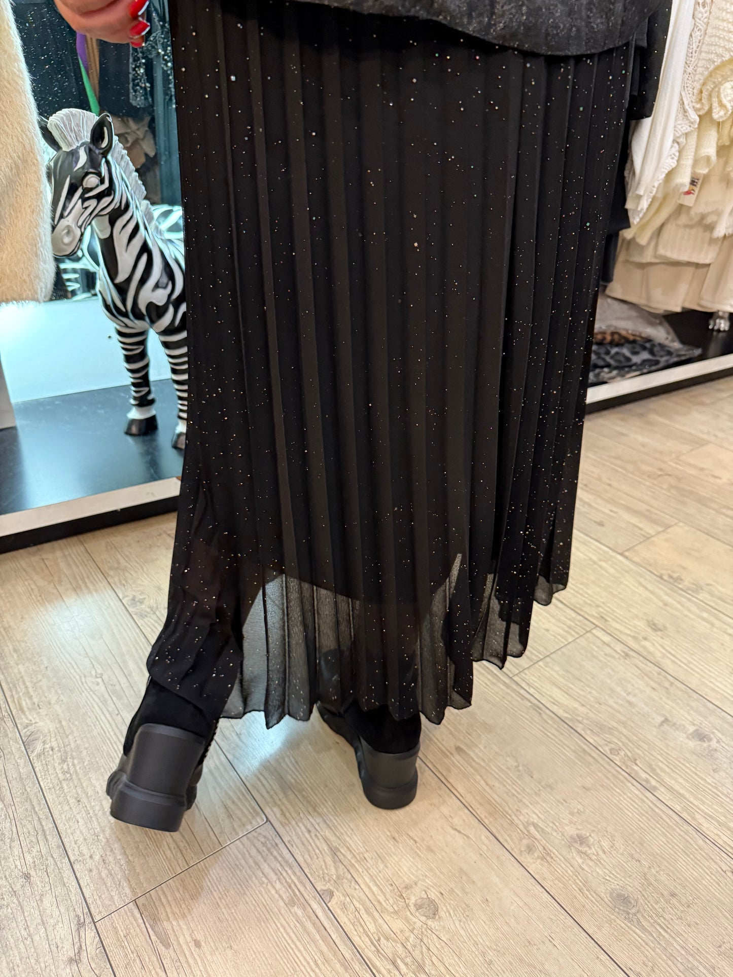 Jupe noir pailletée argent