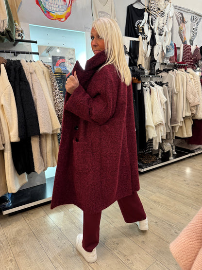 Manteau oversize bordeaux