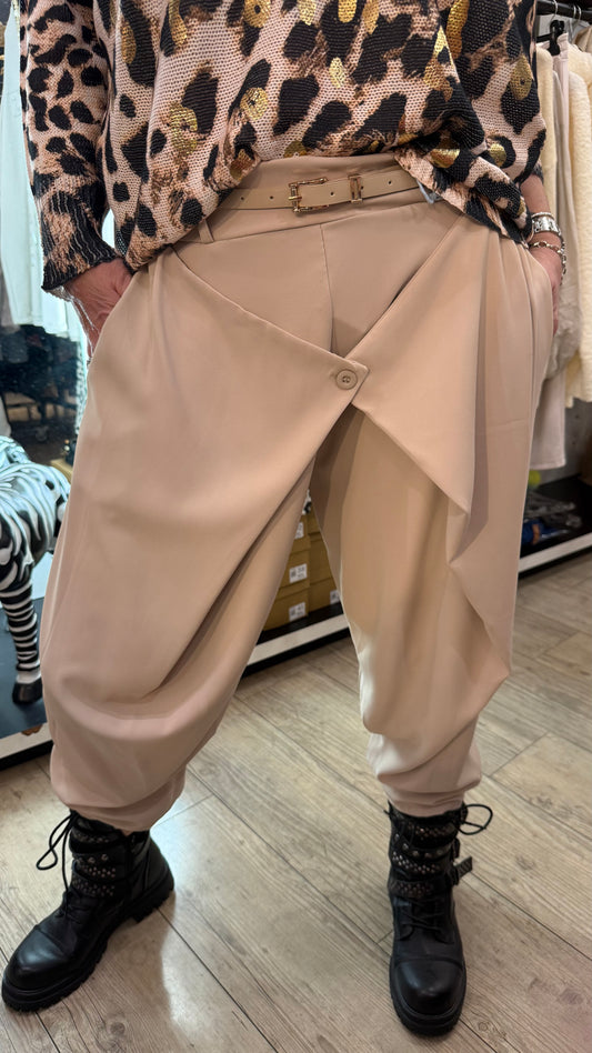 Pantalon fluide beige