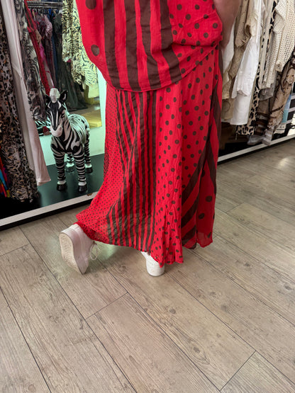 Jupe azya pois rouge