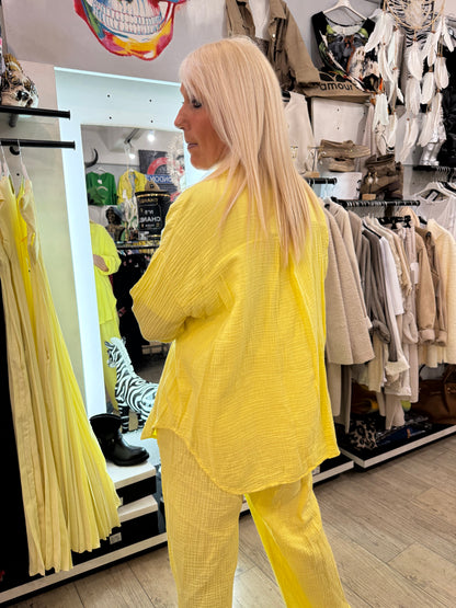 Chemise gaz de coton jaune