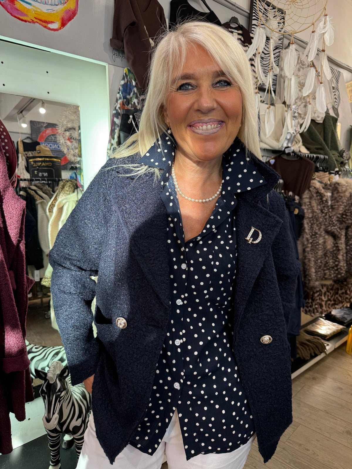 Veste bouclette marine