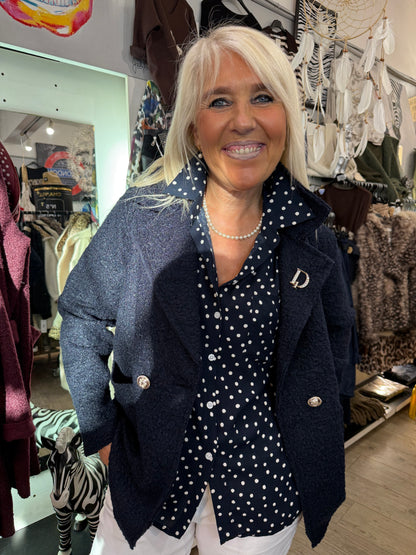 Veste bouclette marine