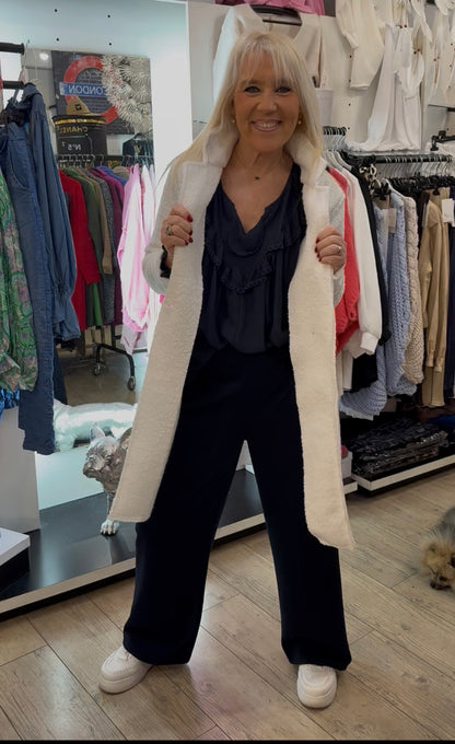 Manteau bouclette blanc