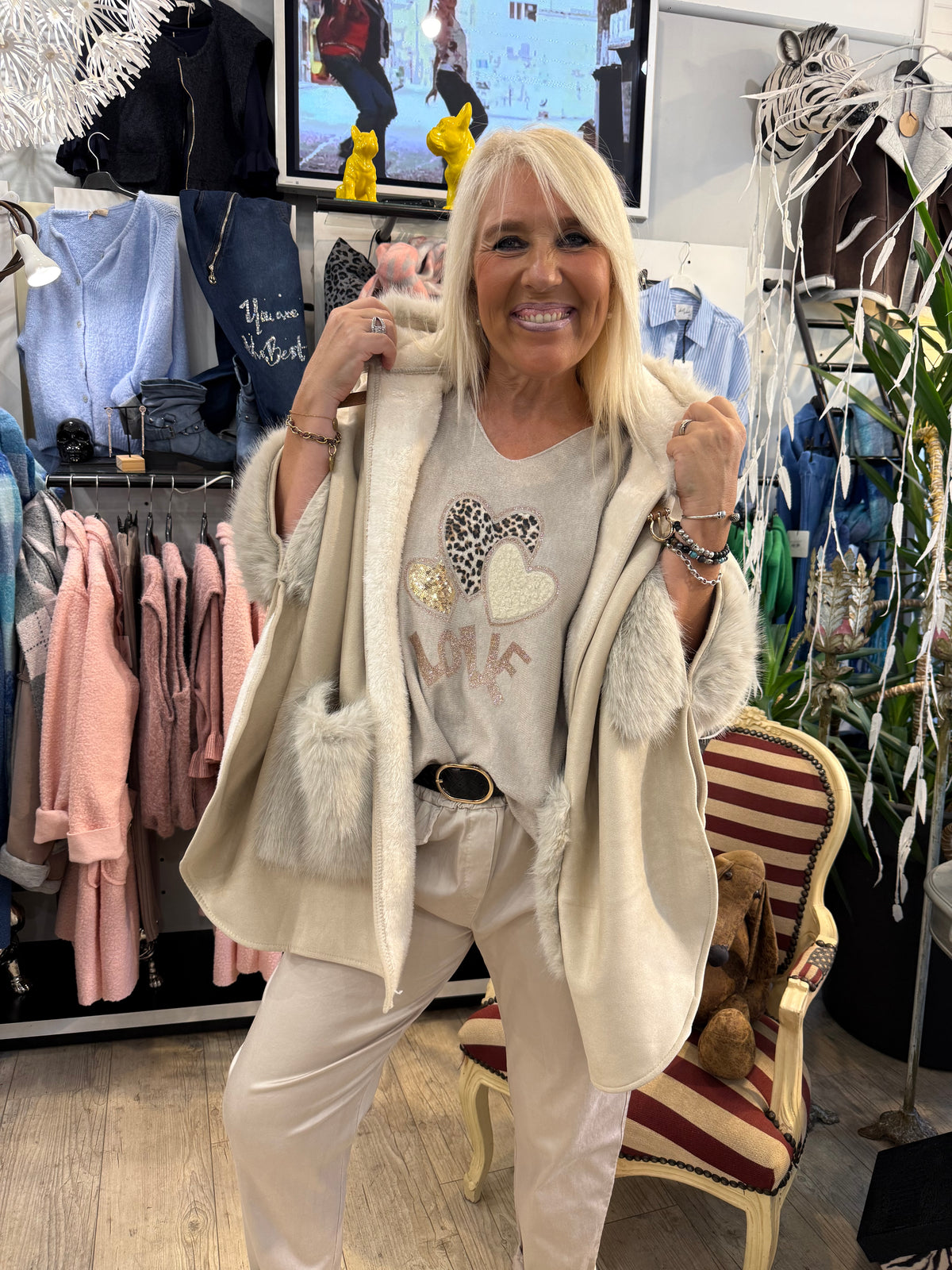 Poncho beige