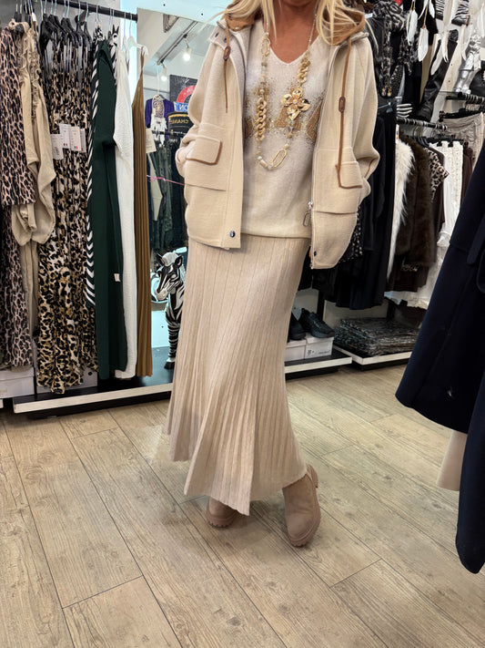 Jupe beige maille