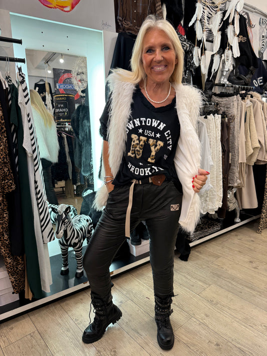 Pantalon simili noir