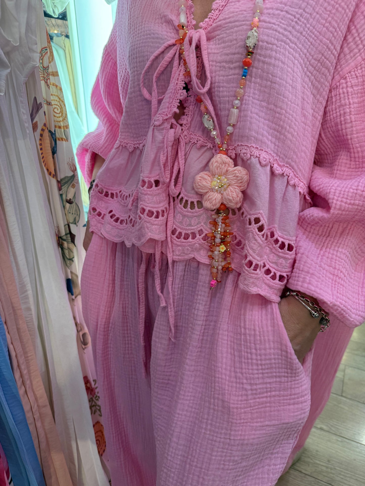 Tunique + pantalon Clara rose