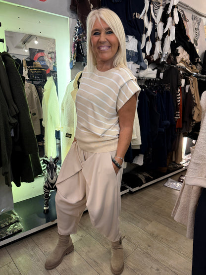 Pantalon fluide beige